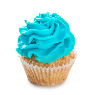 Beyaz arka planda lezzetli kekler.