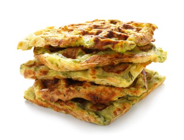 Squash waffle beyaz arka plan üzerinde