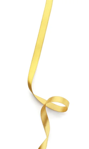 Beautiful Golden Ribbon White Background — Stock Photo, Image