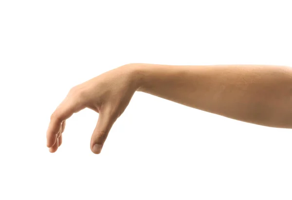 Male Hand White Background — Stock Photo, Image