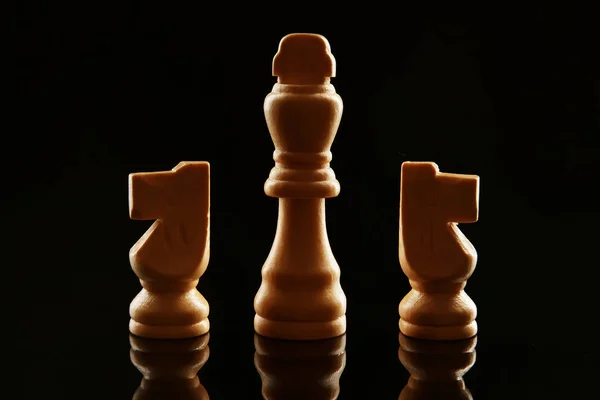 Chess Pieces Dark Background — Stock Photo, Image