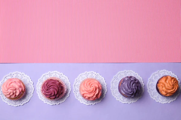 Different Cupcakes Color Background — Stock Photo, Image