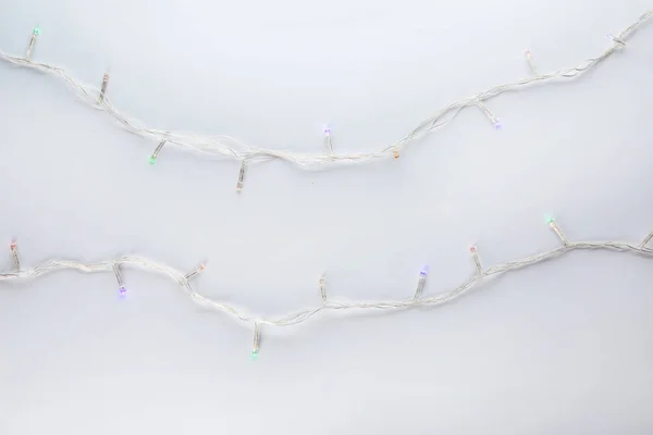 Christmas Lights White Background — Stock Photo, Image