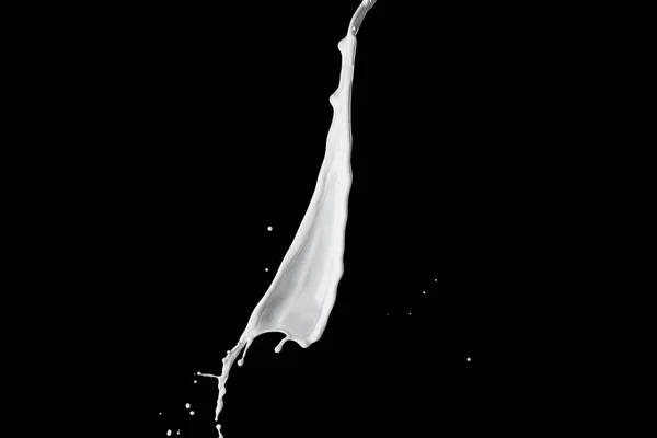 Percikan Susu Pada Latar Belakang Hitam — Stok Foto