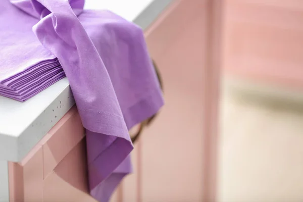 Clean Kitchen Towels Table — Stock Photo, Image