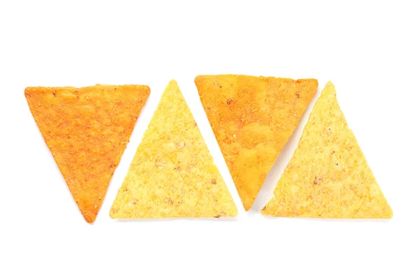 Chips Milho Fundo Branco — Fotografia de Stock