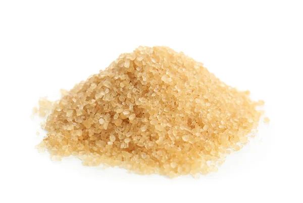 Heap Brown Sugar White Background — Stock Photo, Image