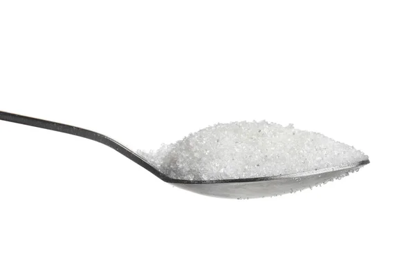 Łyżeczka Cukru Białym Tle — Zdjęcie stockowe
