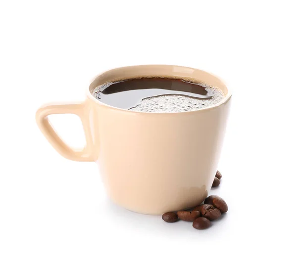 Kopp Gott Aromatiskt Kaffe Vit Bakgrund — Stockfoto