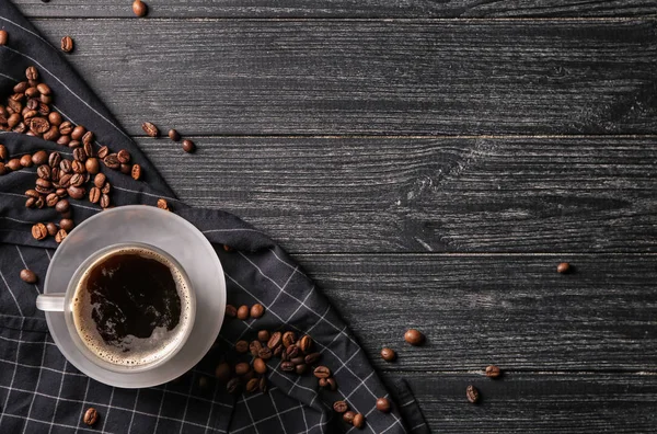 Kopje Lekkere Aromatische Koffie Houten Tafel — Stockfoto