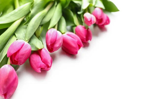 Beautiful Tulips Mother Day White Background — Stock Photo, Image