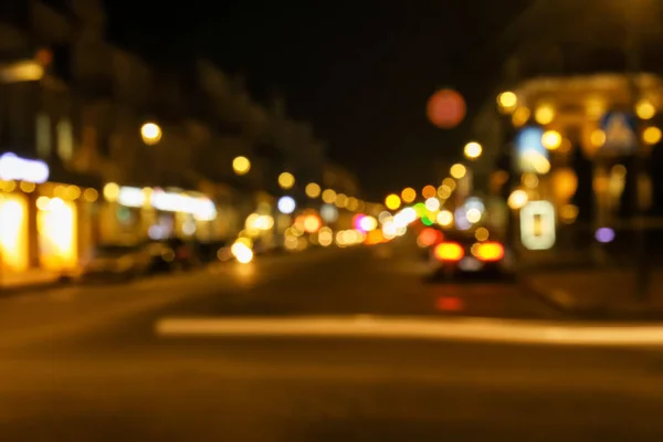 Zaburzenia Widzenia Oświetlone Miasto Nocy — Zdjęcie stockowe