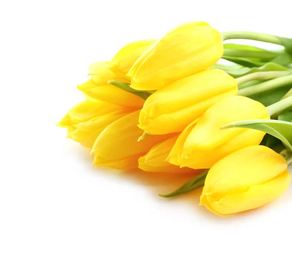 Красивые Тюльпаны День Матери Белом Фоне Лицензионные Стоковые Фото