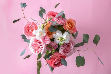 Renkli arkaplanda güzel güller