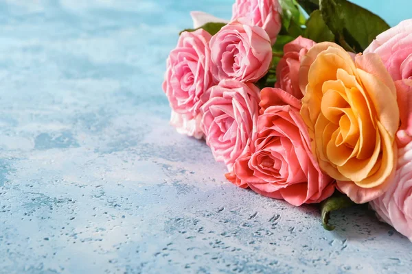 Beautiful Bouquet Roses Color Background — Stock Photo, Image