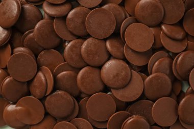 Lezzetli çikolata parçaları, üstten görünüm