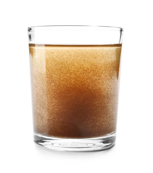 Glass Dirty Water White Background — Stock Photo, Image
