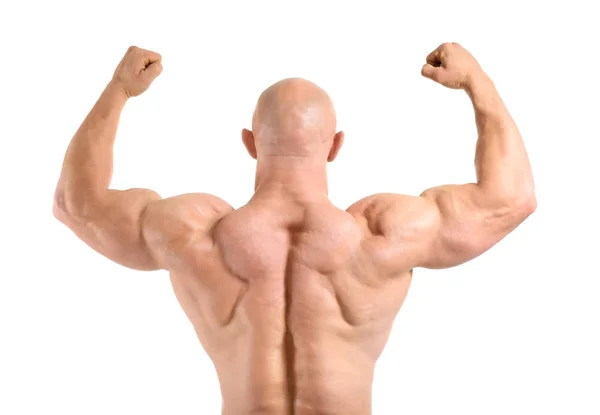 Muscular Bodybuilder White Background — Stock Photo, Image