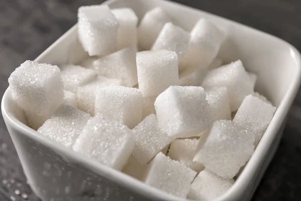 Cuenco Con Terrones Azúcar Primer Plano — Foto de Stock