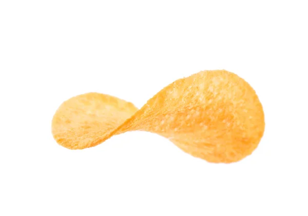 Tasty Crispy Potato Chip White Background — Stock Photo, Image