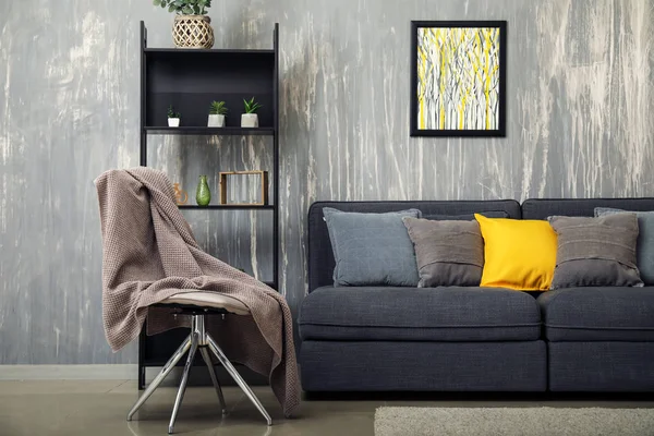 Ruangan Interior Bergaya Dengan Sofa Besar Yang Nyaman — Stok Foto