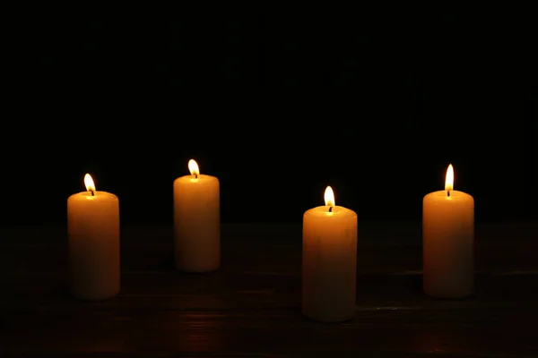 Burning Candles Dark Background — Stock Photo, Image