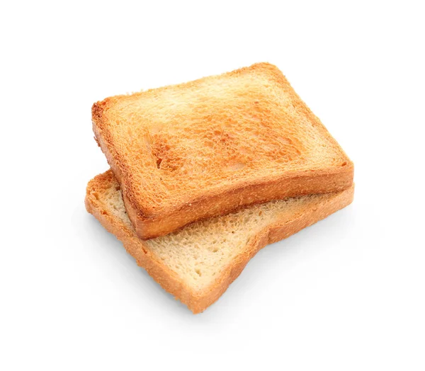 Tasty Toasted Bread White Background — Stock Photo, Image