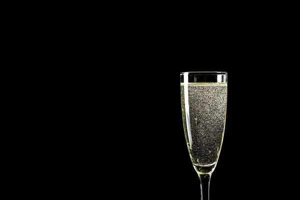 Verre Champagne Sur Fond Sombre — Photo