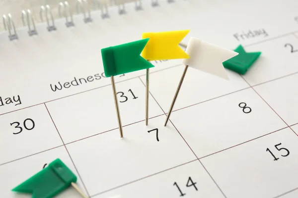 Calendar Pinned Date Closeup — Stock Photo, Image