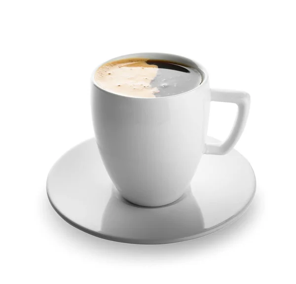 Cup Hot Coffee White Background — Stock Photo, Image