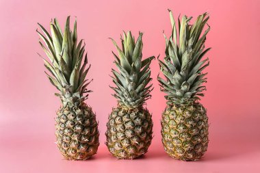 Renk arka plan üzerinde olgunlaşmış ananas