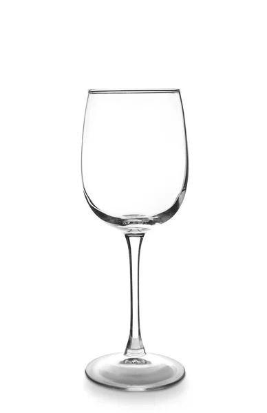 Lege Wijnglas Witte Achtergrond — Stockfoto