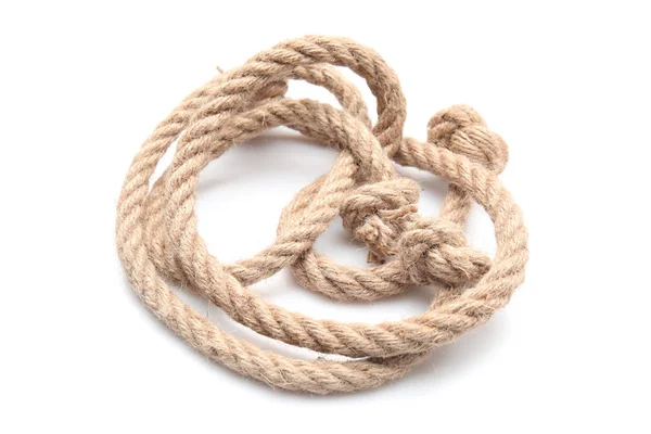 Rolled Rope White Background — Stock Photo, Image