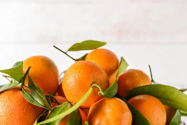 Tasty Tangerines Light Background — Stock Photo, Image