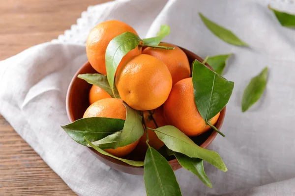 Bowl Tasty Tangerines Table — Stock Photo, Image