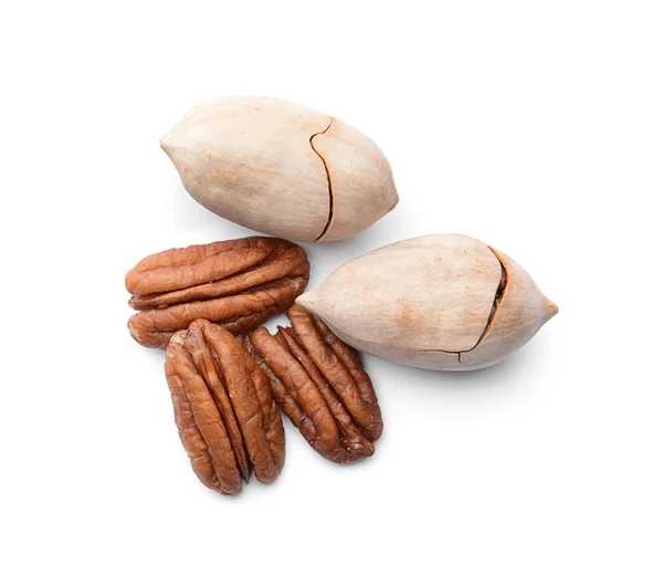 Pecan Nuts White Background — Stock Photo, Image