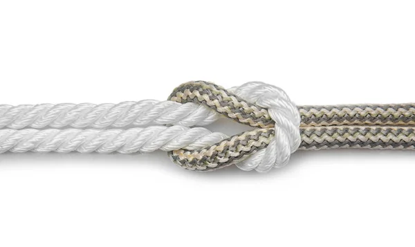 Ropes Knot White Background — Stock Photo, Image