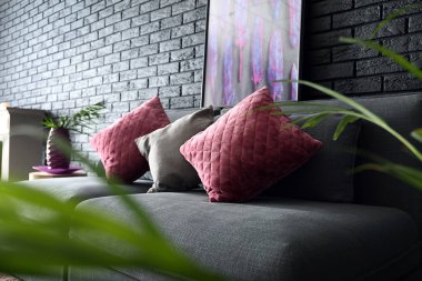 Modern oturma odası rahat kanepe ile iç