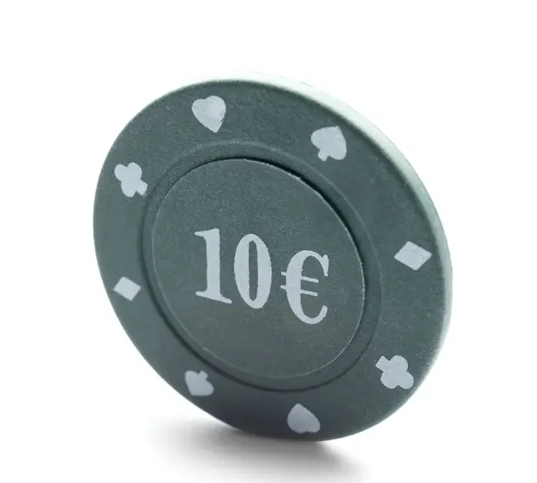 Τσιπ Τυχερών Παιχνιδιών Για Καζίνο Λευκό Φόντο — Φωτογραφία Αρχείου