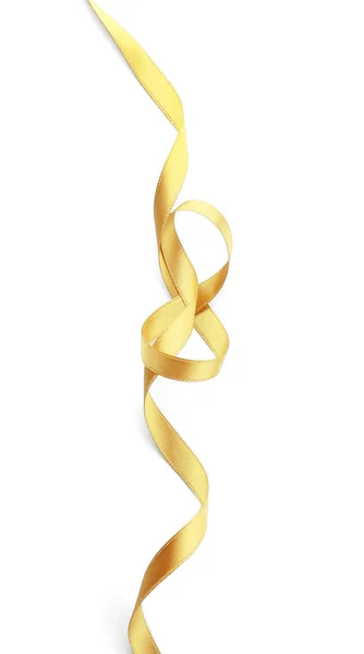 Красива Золота Стрічка Білому Тлі — стокове фото