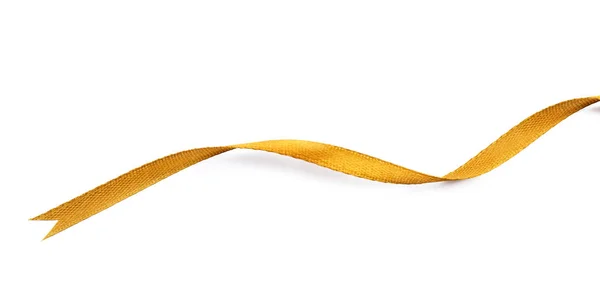 Beautiful Golden Ribbon White Background — Stock Photo, Image