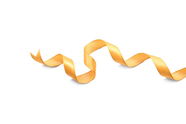 Beautiful Golden Ribbon White Background — Stock Photo, Image