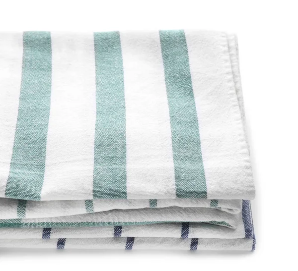 Clean Kitchen Towels White Background — Stock Photo, Image