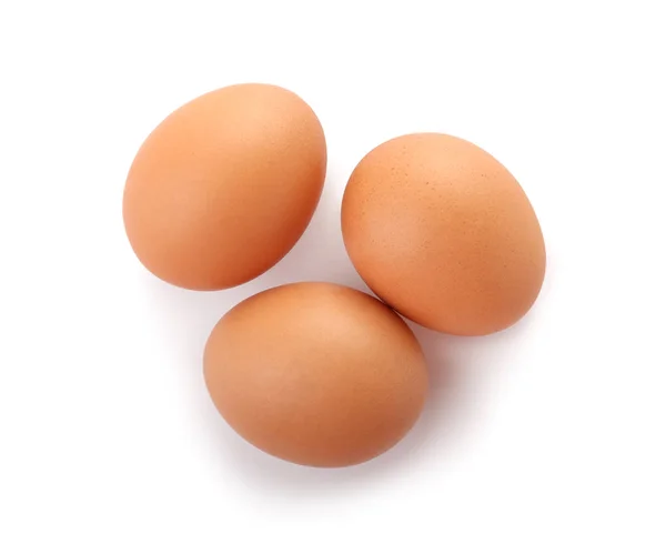 Raw Chicken Eggs White Background — Stock Photo, Image