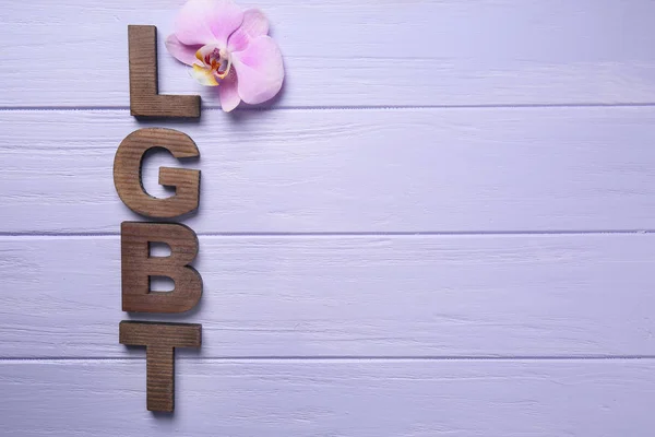 Abbreviation Lgbt Wooden Background — Stock Photo, Image