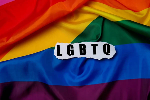 Abbreviation Lgbtq Rainbow Flag — Stock Photo, Image