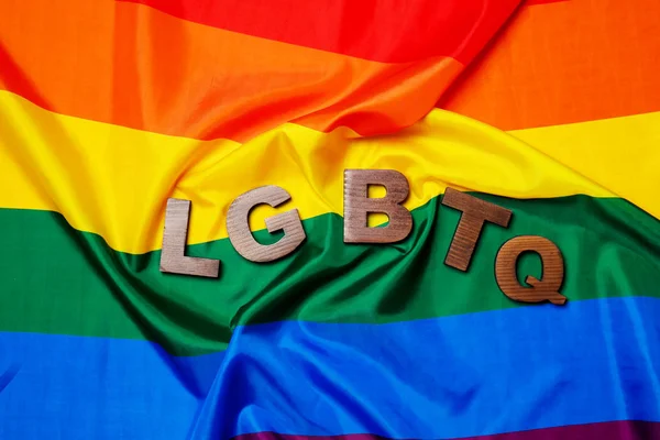 Abreviatura Lgbtq Bandeira Arco Íris — Fotografia de Stock