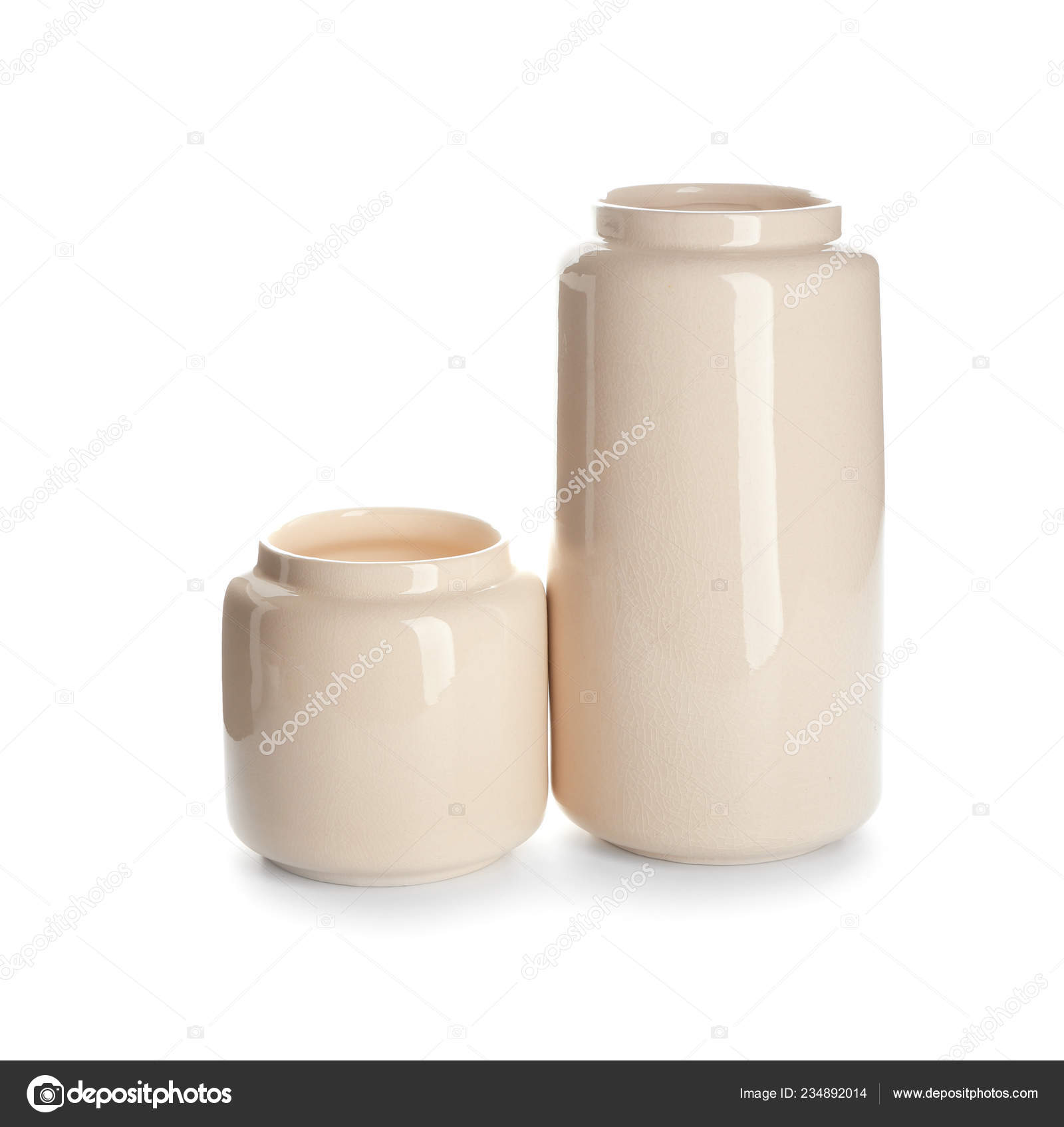 Stylish Ceramic Vases White Background Stock Photo C Serezniy