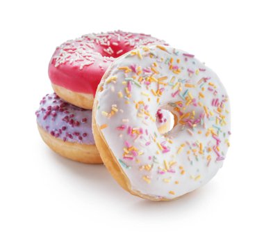 Beyaz zemin üzerine lezzetli çörekler