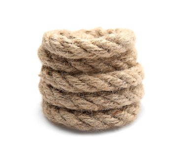 Beyaz arka plan üzerinde rulo ipi